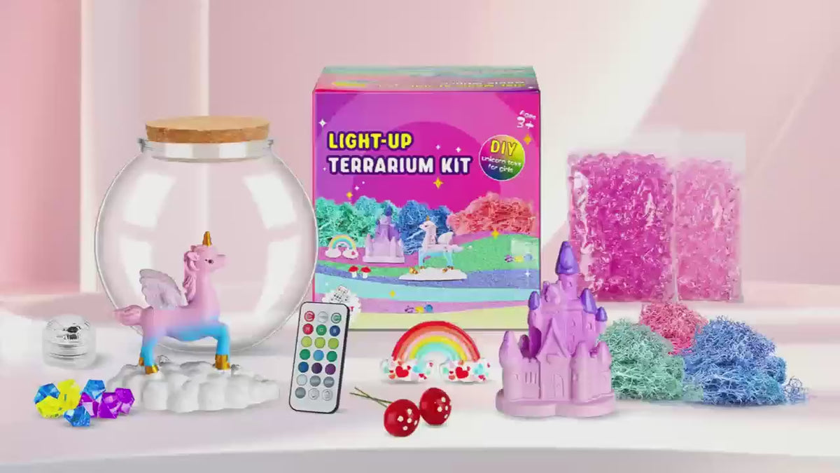 Jouet Créatif Diy Avec Lumières Kit DIY Terrarium Licorne Pour Fille - Avec Lumières LED Et Télécommande - Cadeau Créatif 4 à 12 Ans Jouet Créatif Diy Avec Lumières Kit DIY Terrarium Licorne Pour Fille - Avec Lumières LED Et Télécommande - Cadeau Créatif 4 à 12 Ans